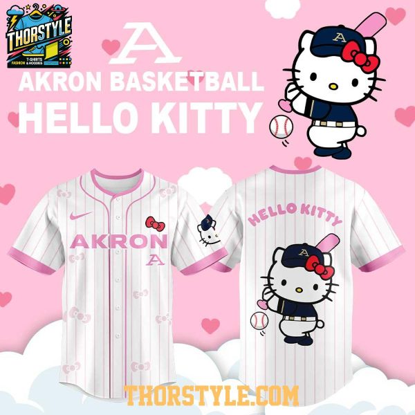 Akron Zips Hello Kitty 2026 Stripe Night Personalized Baseball Jersey