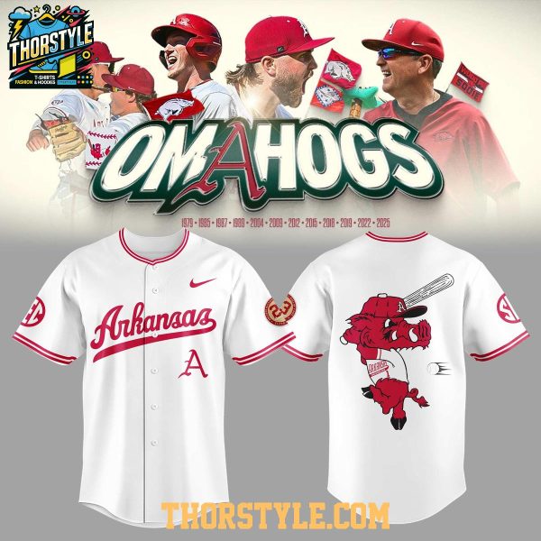 Arkansas Razorbacks 2026 Throwback Omahogs Personalized Baseball Jersey