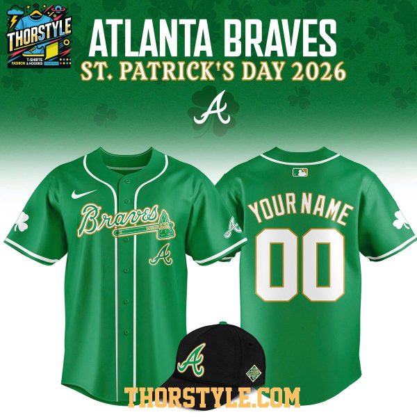 Atlanta Braves x St. Patrick’s Day 2026 Personalized Baseball Jersey