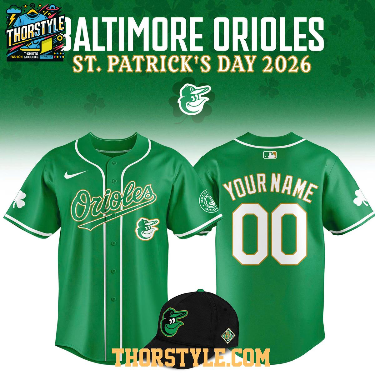Baltimore Orioles x St. Patrick's Day 2026 Personalized Baseball Jersey Baltimore Orioles x St. Patrick's Day 2026 Personalized Baseball Jersey