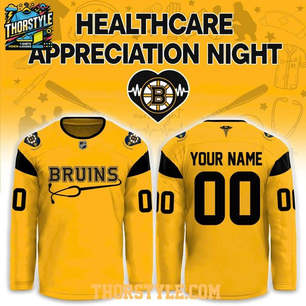 Boston Bruins x Healthcare Appreciation Night 2026 Personalized Hockey Jersey