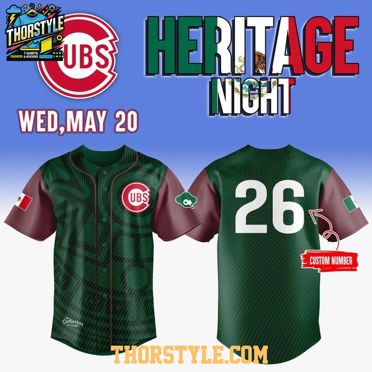 Chicago Cubs 2026 Mexican Heritage Night Personalized Baseball Jersey Chicago Cubs 2026 Mexican Heritage Night Personalized Baseball Jersey