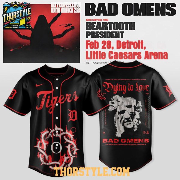 Detroit Tigers Bad Omens Do You Feel Love North America 2026 Tour Jersey