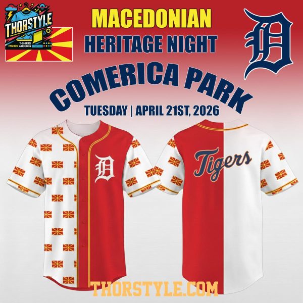 Detroit Tigers x Macedonian Heritage Night 2026 Baseball Jersey