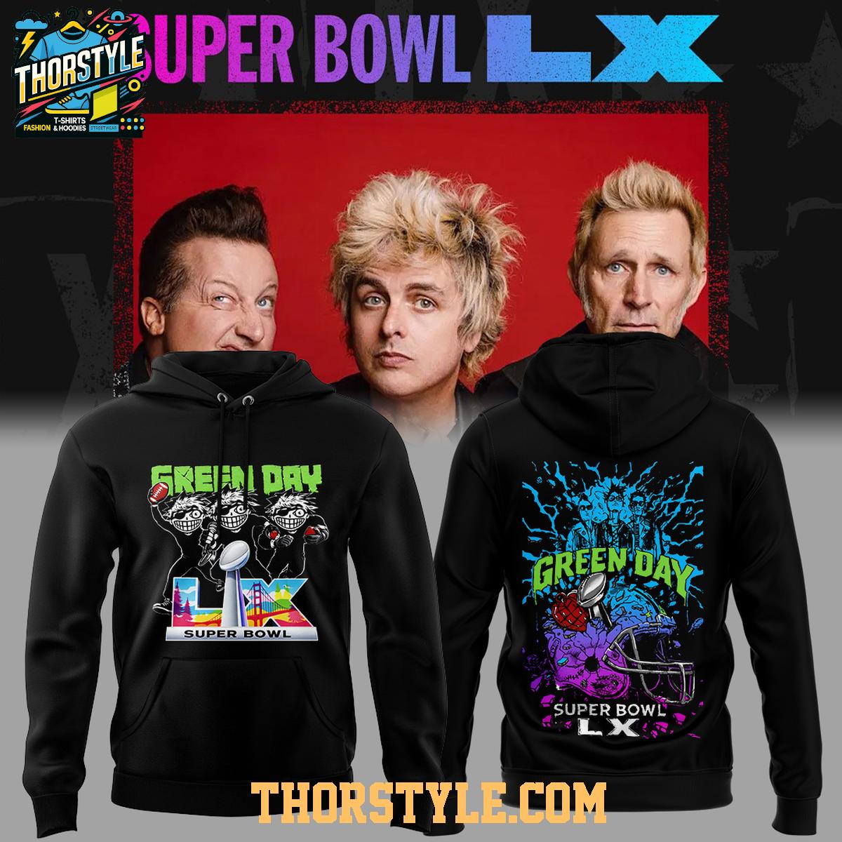 Green Day x NFL Super Bowl LX 2026 Performance Hoodie T-Shirt Green Day x NFL Super Bowl LX 2026 Performance Hoodie T-Shirt