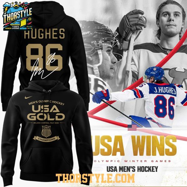 Jack Hughes USA Hockey Team 2026 Olympics Champions Hoodie T-Shirt