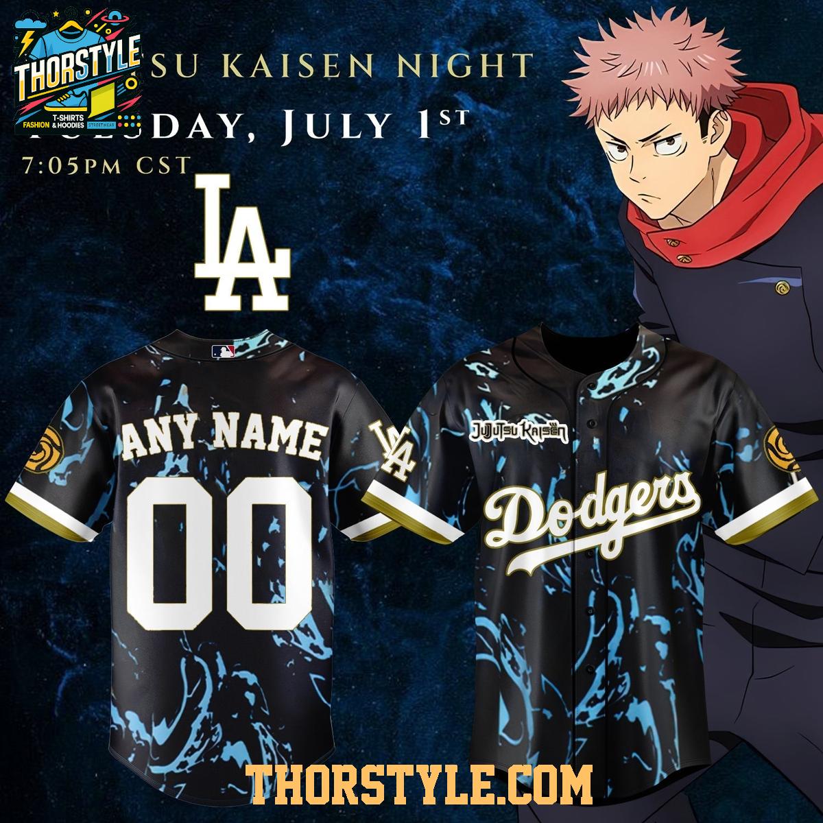 LA Dodgers x Jujutsu Kaisen Night 2026 Personalized Baseball Jersey LA Dodgers x Jujutsu Kaisen Night 2026 Personalized Baseball Jersey