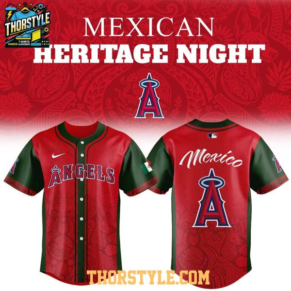 Los Angeles Angels Mexican Heritage Day 2026 Personalized Baseball Jersey