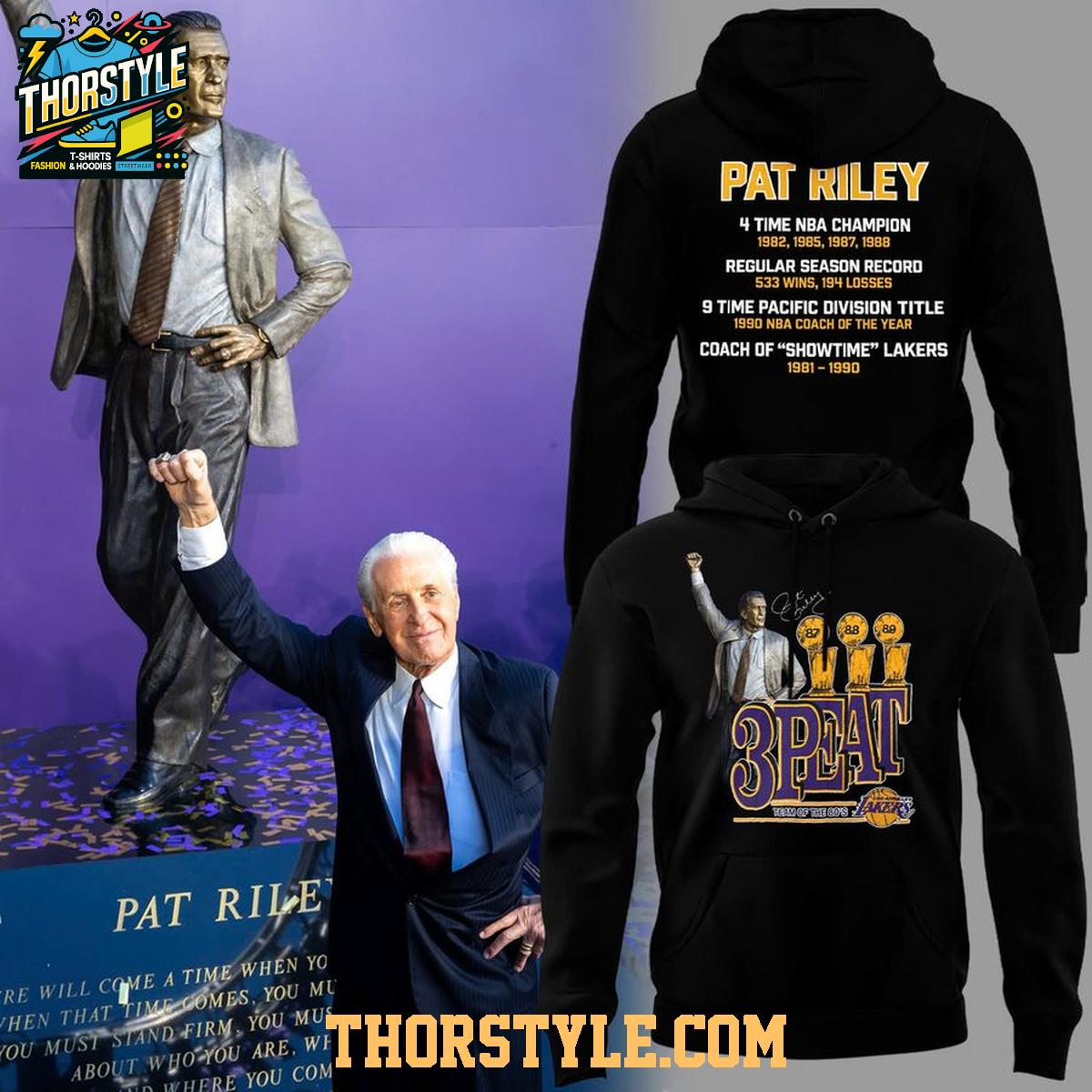 Los Angeles Lakers Pat Riley 2026 3Peat Team Of 80s Coach Hoodie T-Shirt Los Angeles Lakers Pat Riley 2026 3Peat Team Of 80s Coach Hoodie T-Shirt