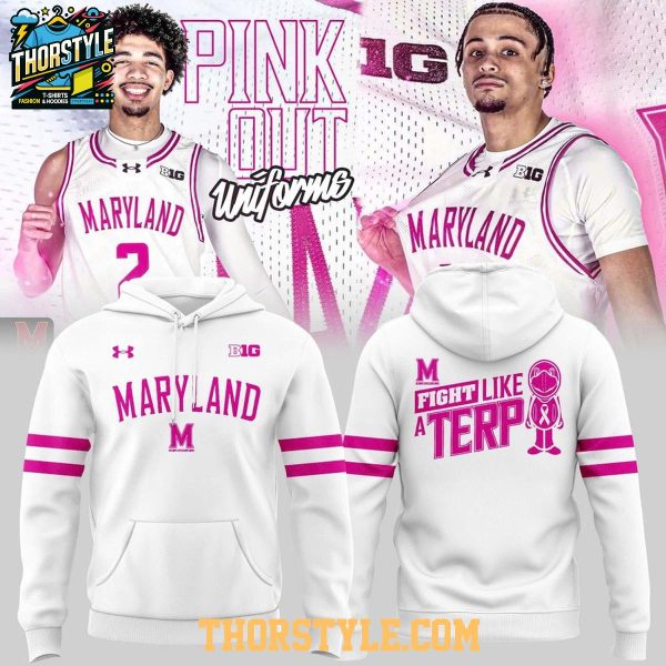 Maryland Terrapins Men’s Basketball 2026 Pink Out Uniform Hoodie T-Shirt