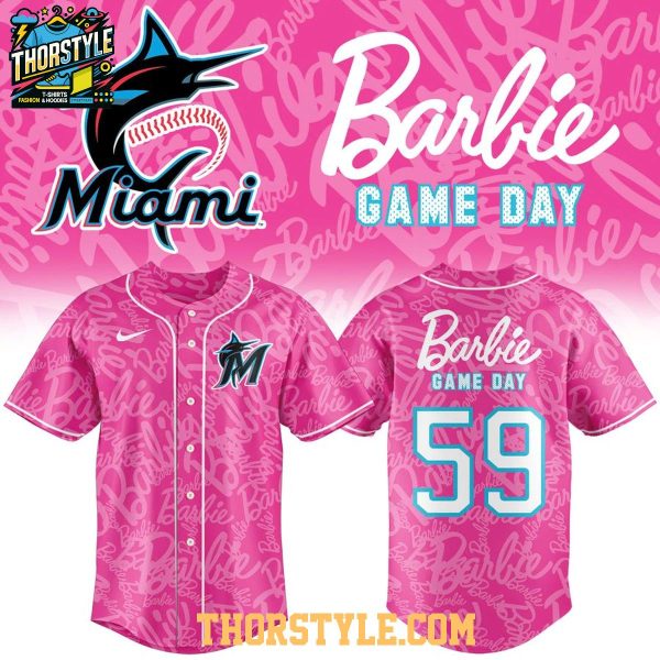 Miami Marlins Barbie Game Day 2026 Personalized Baseball Jersey