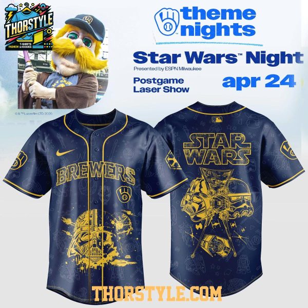 Milwaukee Brewers x Star Wars Night 2026 Laser Show Baseball Jersey