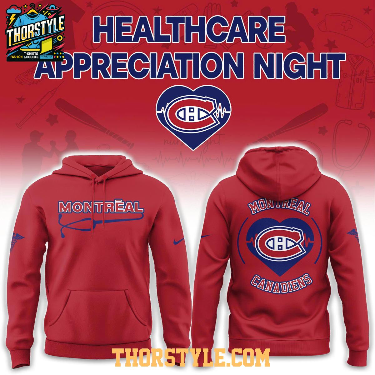 Montreal Canadiens Healthcare Appreciation x NHL 2026 Night Hoodie T-Shirt Montreal Canadiens Healthcare Appreciation x NHL 2026 Night Hoodie T-Shirt