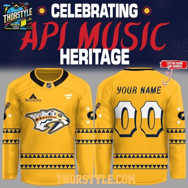 Nashville Predators x API Music Heritage Night 2026 Personalized Hockey Jersey