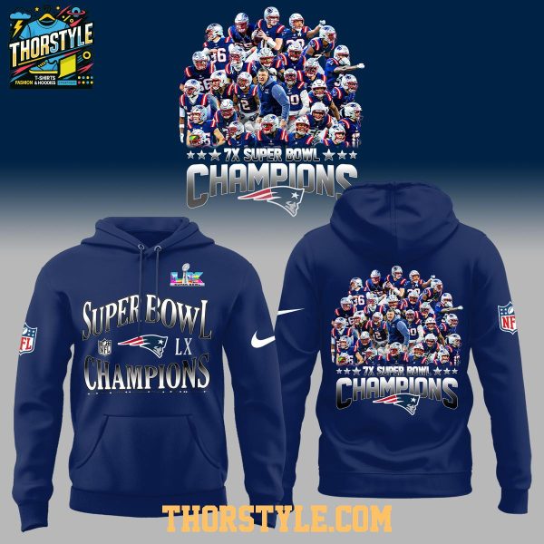 New England Patriots 7th Super Bowl Champions 2025 Committed Hoodie