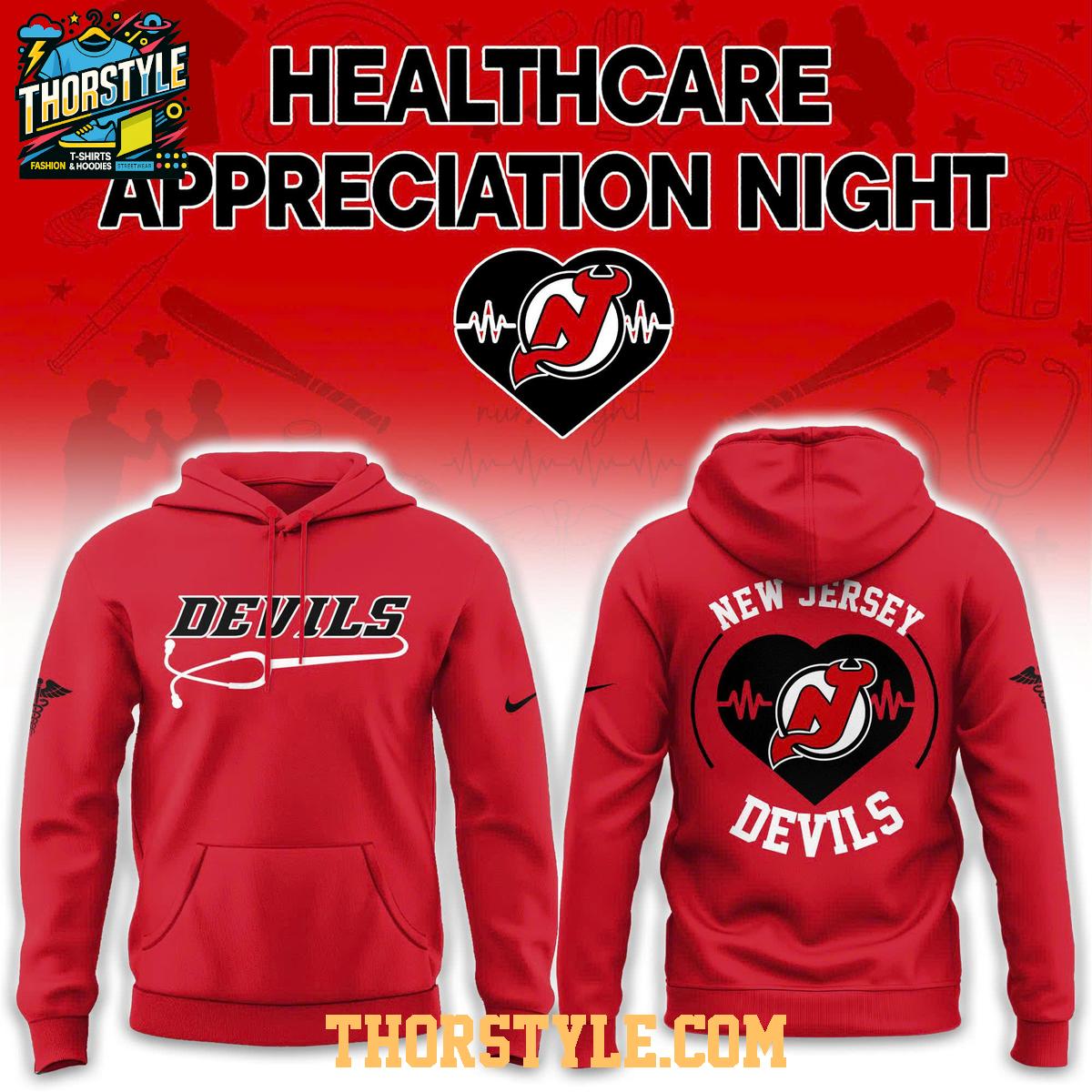 New Jersey Devils Healthcare Appreciation x NHL 2026 Night Hoodie T-Shirt New Jersey Devils Healthcare Appreciation x NHL 2026 Night Hoodie T-Shirt