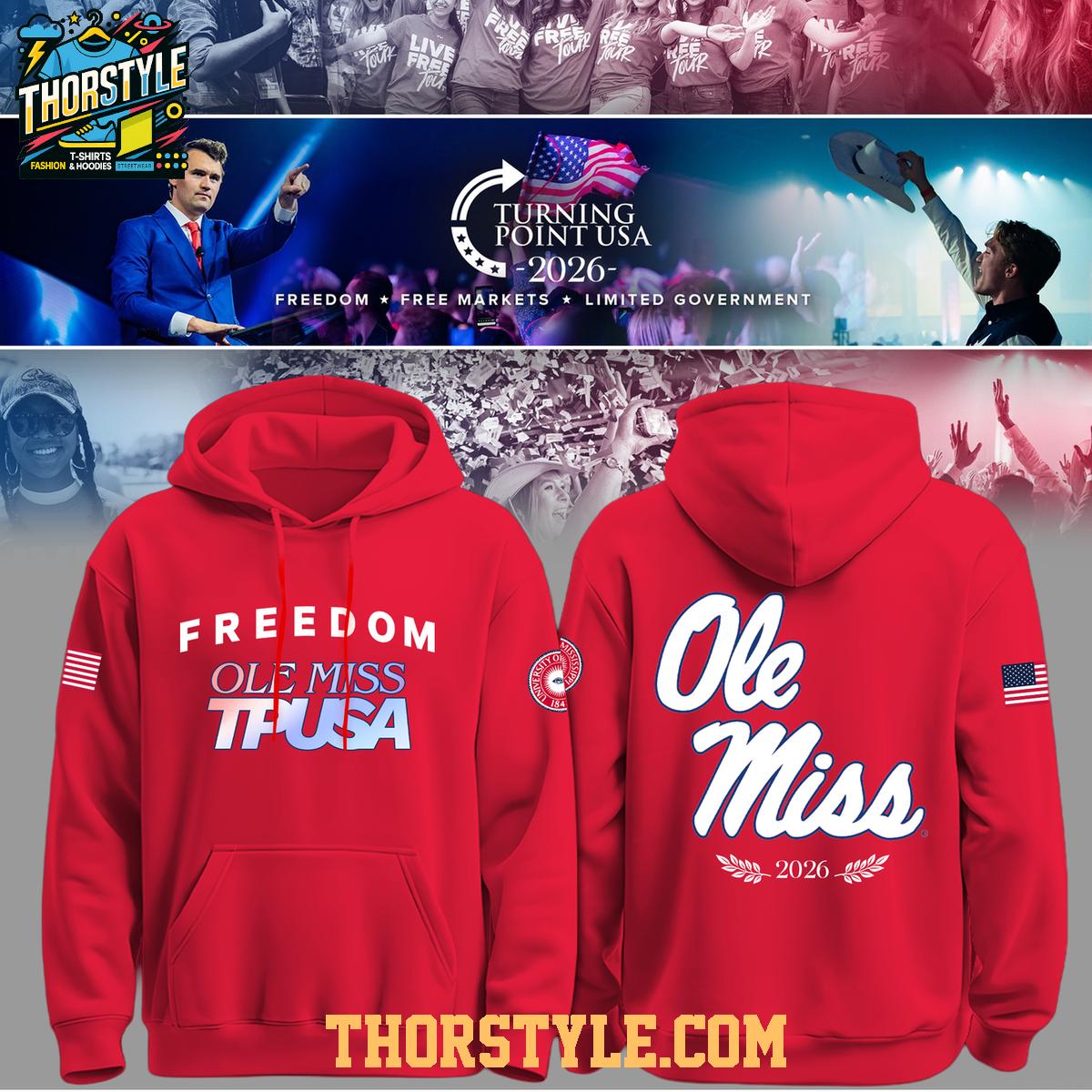 Ole Miss Rebels 2026 Turning Point USA x University Of Mississippi Hoodie Ole Miss Rebels 2026 Turning Point USA x University Of Mississippi Hoodie
