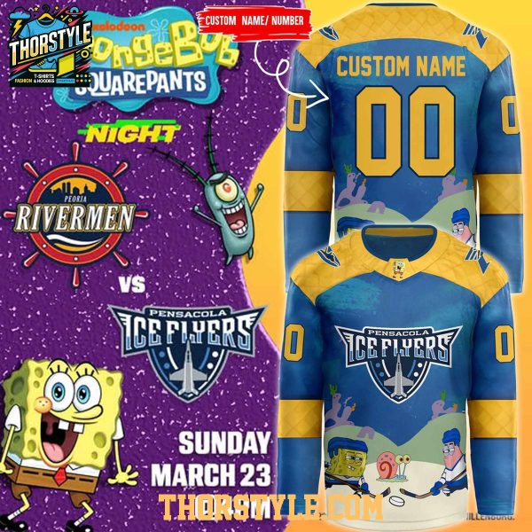 Pensacola Ice Flyer Spongebob Squarepants Night 2026 Personalized Hockey Jersey