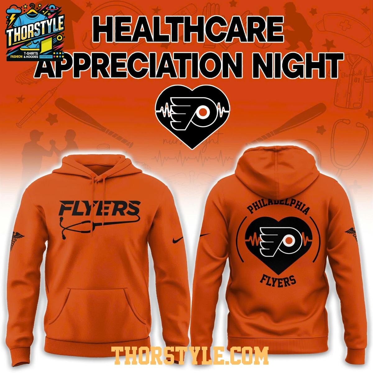 Philadelphia Flyers Healthcare Appreciation x NHL 2026 Night Hoodie T-Shirt Philadelphia Flyers Healthcare Appreciation x NHL 2026 Night Hoodie T-Shirt