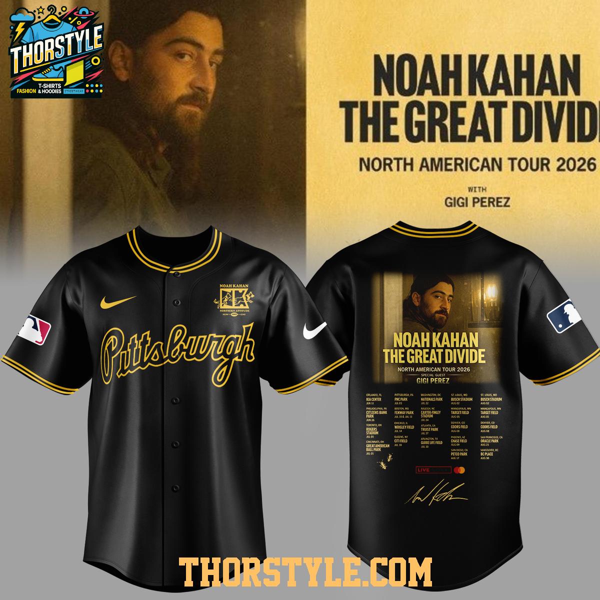 Pittsburgh Pirates x Noah Kahan North America Tour 2026 Baseball Jersey Pittsburgh Pirates x Noah Kahan North America Tour 2026 Baseball Jersey