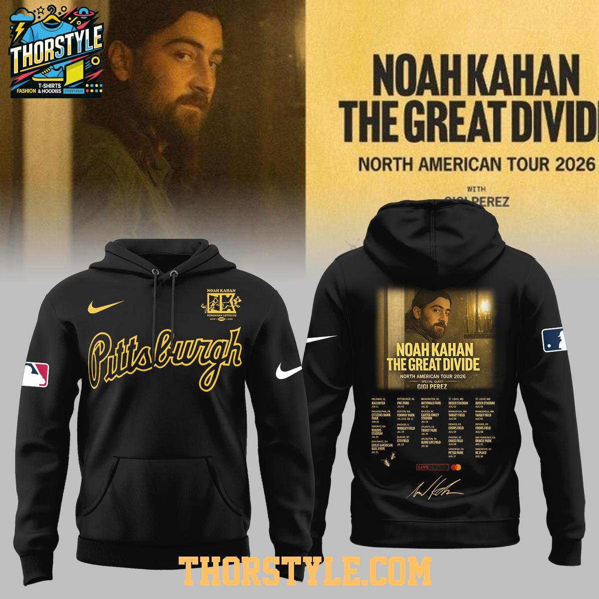Pittsburgh Pirates x Noah Kahan North America Tour 2026 Hoodie T-Shirt Pittsburgh Pirates x Noah Kahan North America Tour 2026 Hoodie T-Shirt