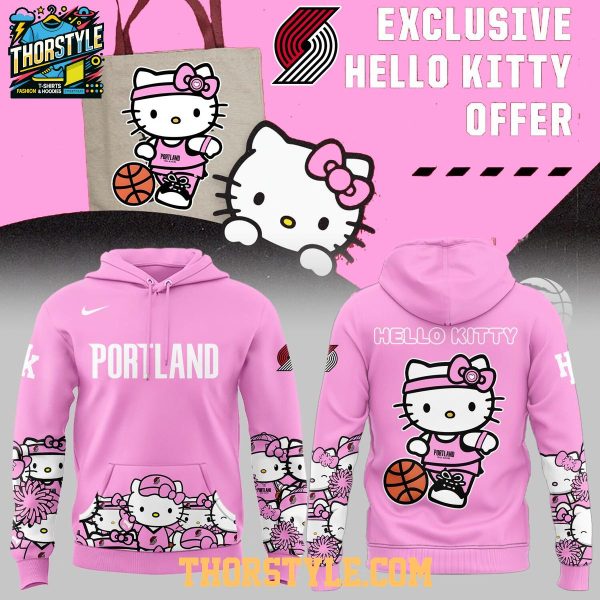 Portland Trail Blazers x Hello Kitty 2026 Night Celebration Hoodie T-Shirt