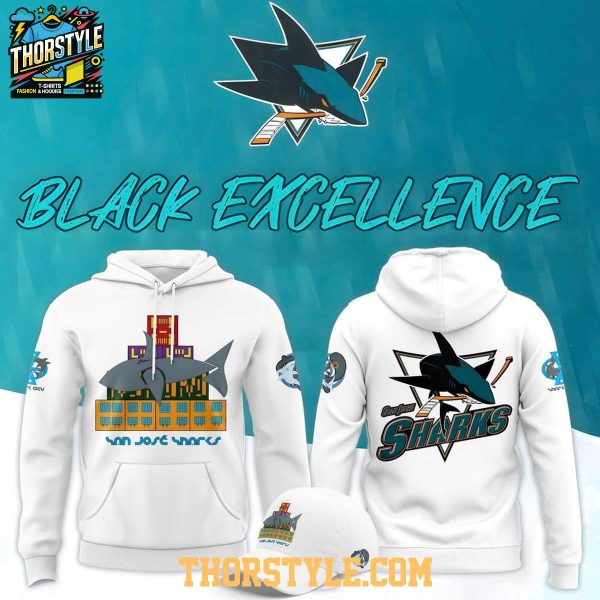 San Jose Sharks 2026 Black Excellence Night Hoodie T-Shirt