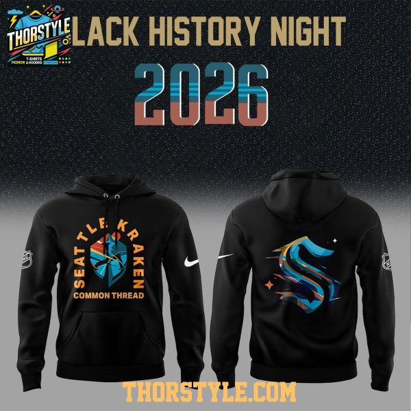 Seattle Kraken Black Hockey History Night 2026 Common Thread Hoodie Shirts