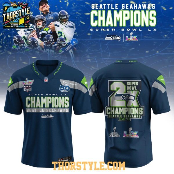 Seattle Seahawks 2025-2026 Super Bowl Champions Football Jersey