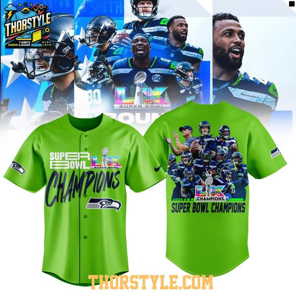 Seattle Seahawks 2025 NFL Super Bowl Champions Baseball Jersey