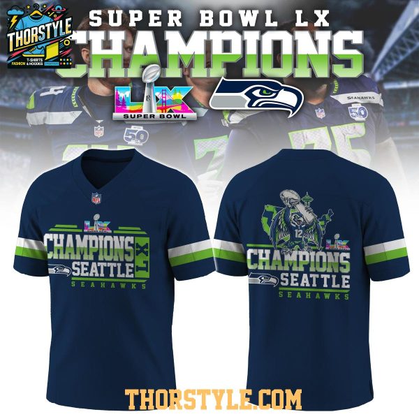 Seattle Seahawks 2nd Super Bowl 2026 Rings Personalized Football Jersey