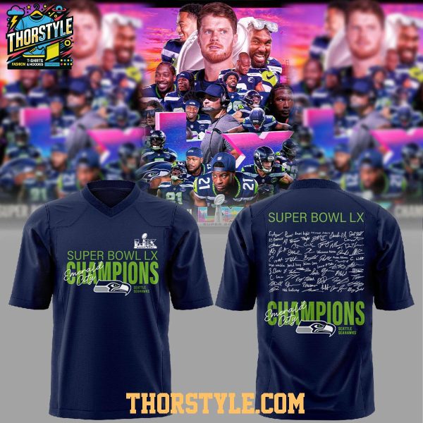 Seattle Seahawks Super Bowl Champions 2026 Navy Version Football Jersey