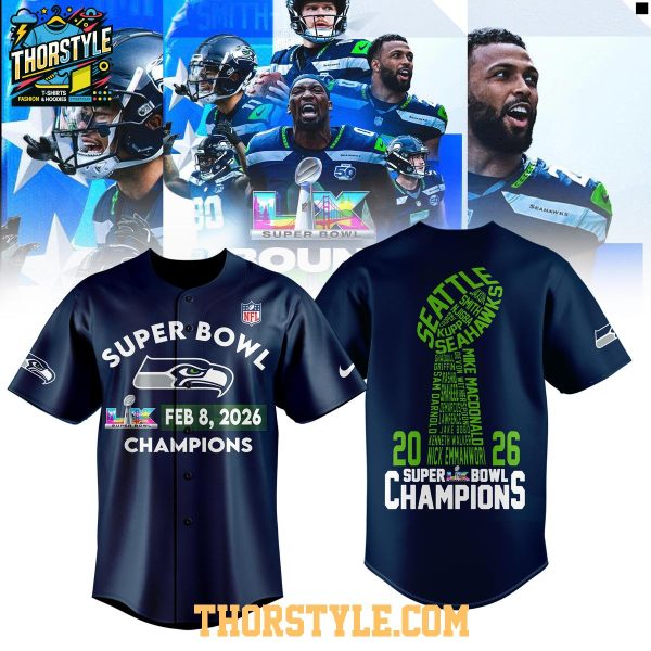 Seattle Seahawks x Super Bowl Champs 2025 Baseball Jersey