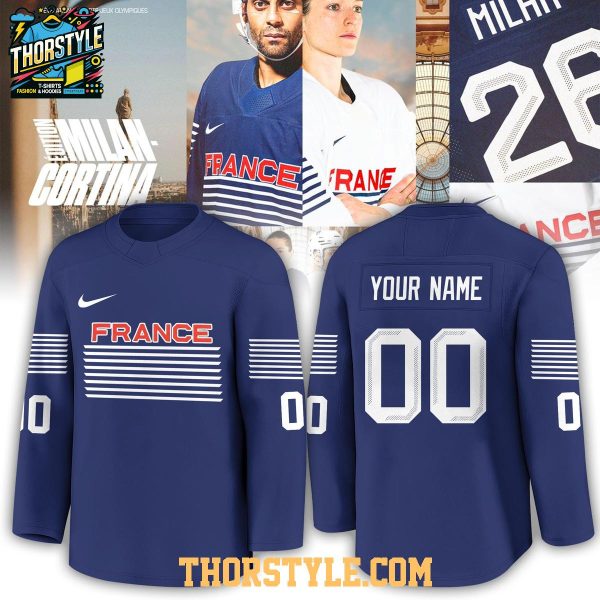 Team France 2026 Hockey Olympics Winter Personalized Hockey Jersey
