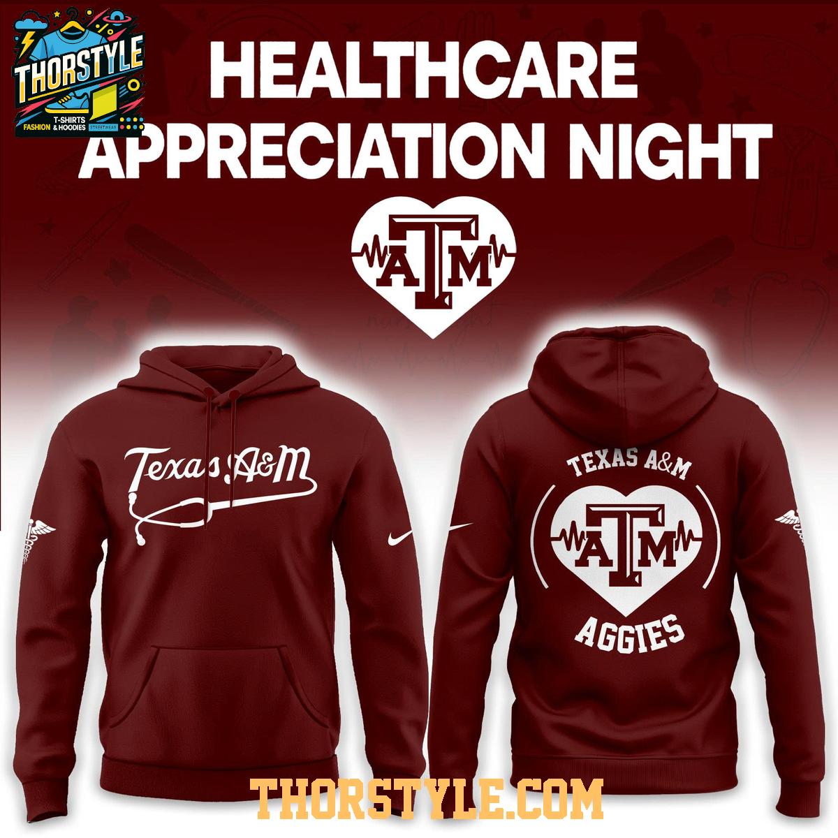Texas A&M Aggies Healthcare Appreciation Night 2026 MLB Hoodie Shirts Texas A&M Aggies Healthcare Appreciation Night 2026 MLB Hoodie Shirts