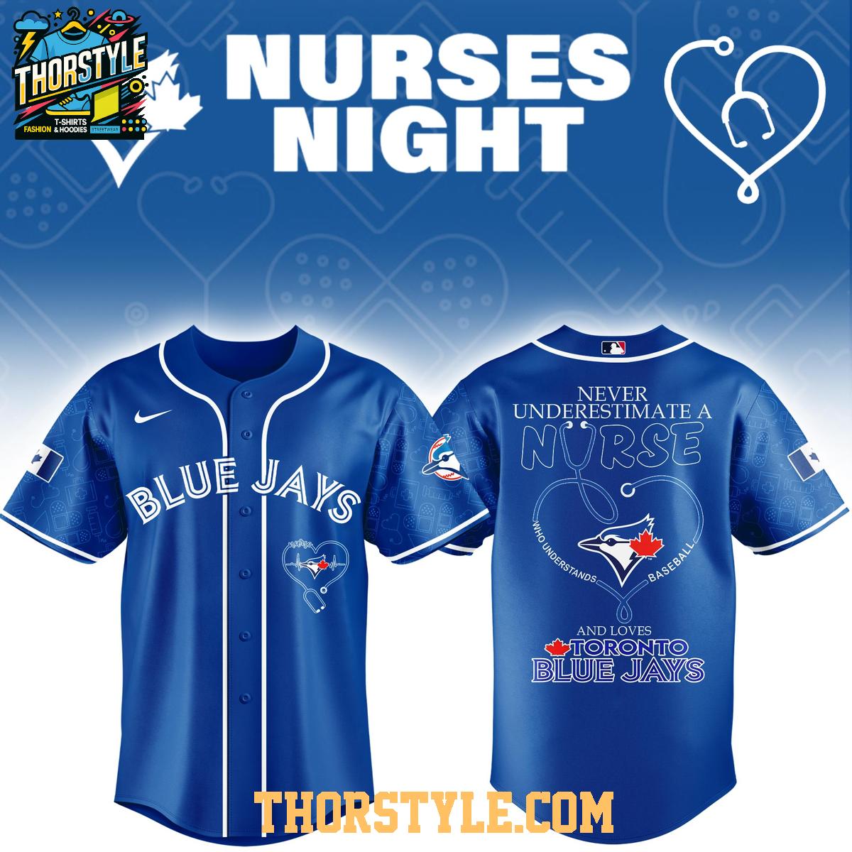 Toronto Blue Jays Nurse Night 2026 MLB Personalized Baseball Jersey Toronto Blue Jays Nurse Night 2026 MLB Personalized Baseball Jersey