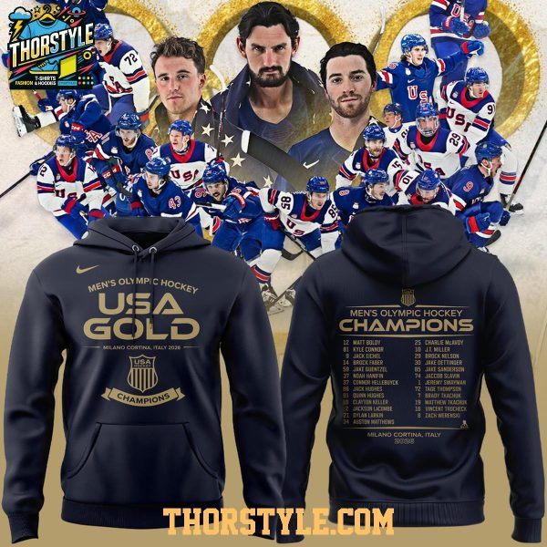 USA Men’s Hockey Team 2026 Olympics Champions Hoodie T-Shirt