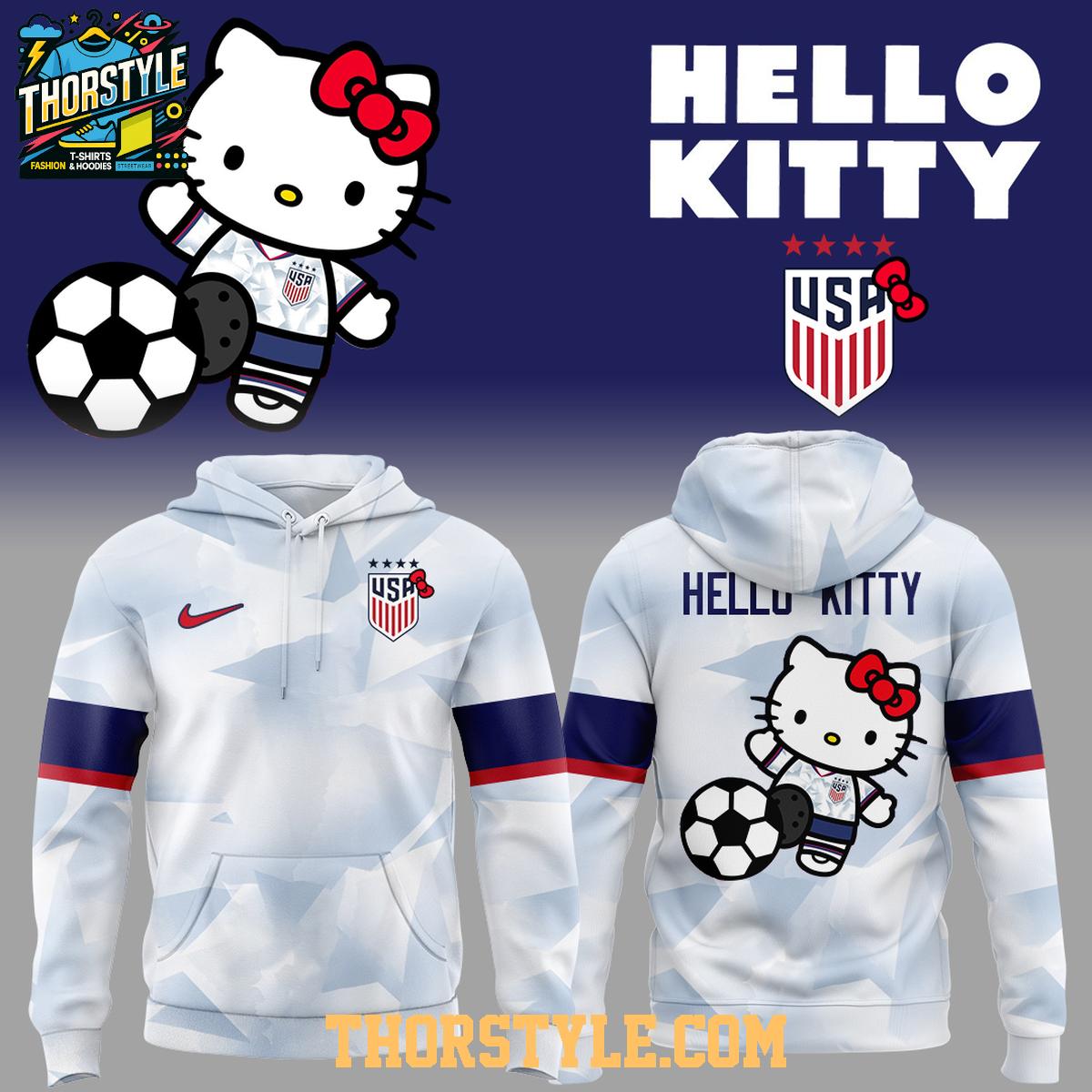 USA World Cup 2026 National Soccer Team Hello Kitty Hoodie T-Shirt USA World Cup 2026 National Soccer Team Hello Kitty Hoodie T-Shirt