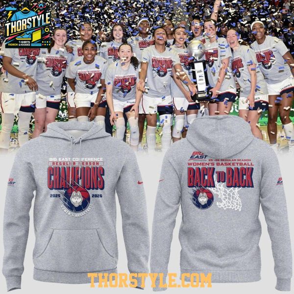 Uconn Huskies Big East Regular Season Back To Back Champions 2026 Hoodie