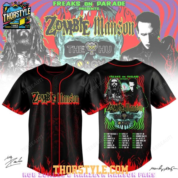 Zombie Manson Freak On Parade 2026 Tour Baseball Jersey