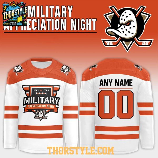 Anaheim Ducks Military Appreciation Night 2026 Personalized Hockey Jersey