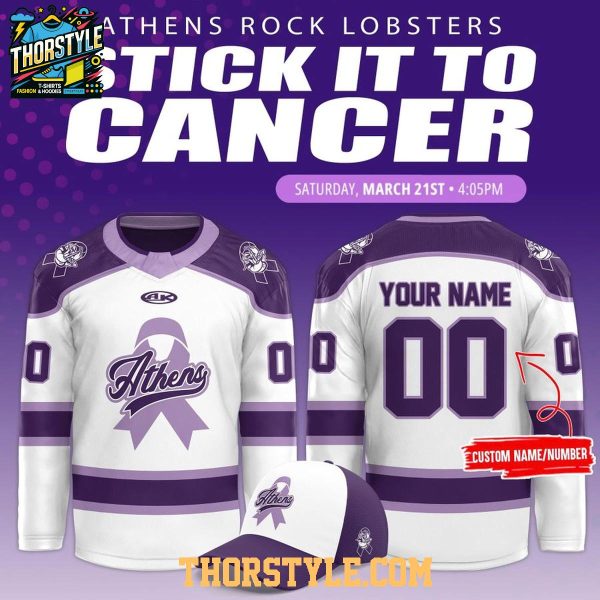 Athens Rock Lobsters Stick It To Cancer 2026 Personalized Hockey Jersey