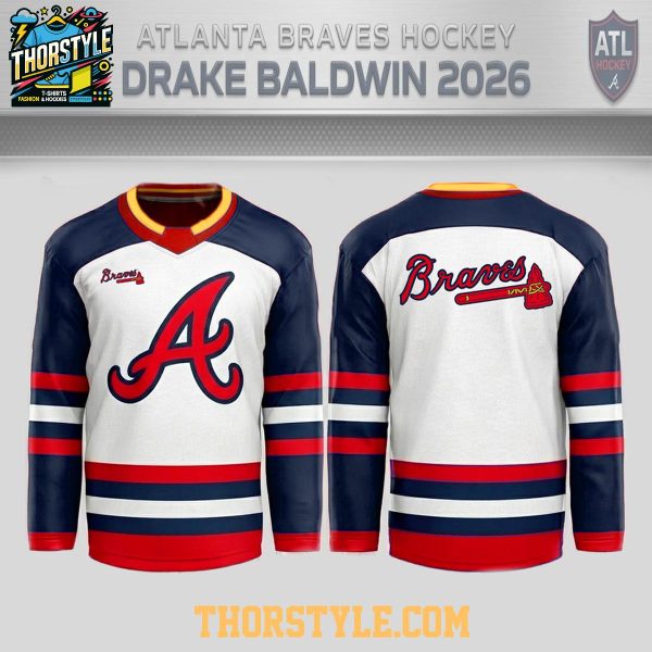 Atlanta Braves Drake Baldwin 2026 Catcher Hockey Jersey