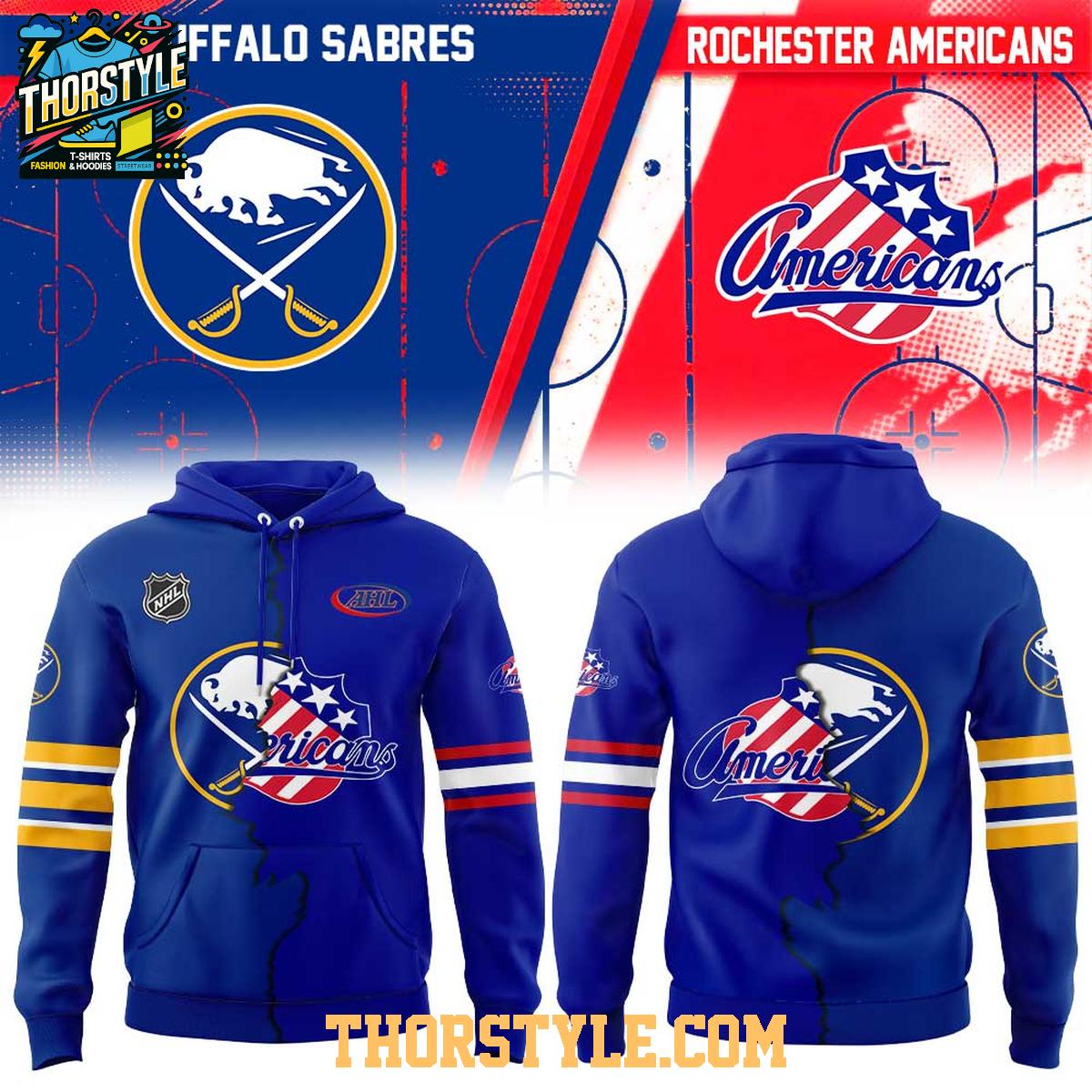 Buffalo Sabres x Rochester Americans 2026 Mashup Night Hoodie T-Shirt Buffalo Sabres x Rochester Americans 2026 Mashup Night Hoodie T-Shirt