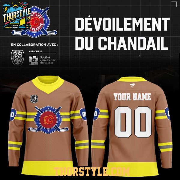 Calgary Flames 2026 Firefighter Tout Feu Tout Personalized Hockey Jersey