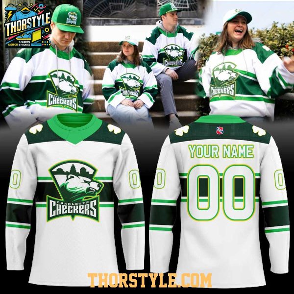 Charlotte Checkers St. Patrick’s Day 2026 Irish Personalized Hockey Jersey
