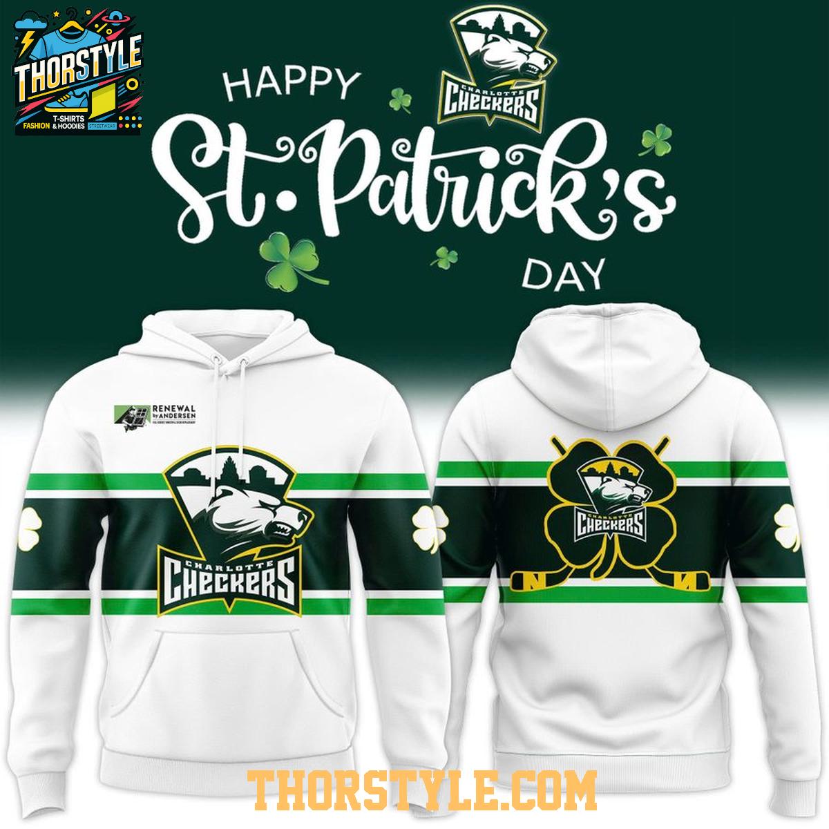 Charlotte Checkers x St. Patrick's Day Hockey Luck 2026 Hoodie T-Shirt Charlotte Checkers x St. Patrick's Day Hockey Luck 2026 Hoodie T-Shirt