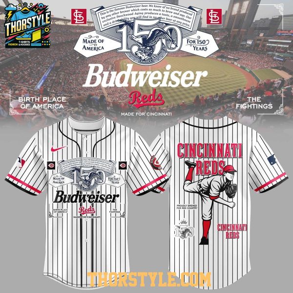 Cincinnati Reds Budweiser 150 Years 2026 Baseball Jersey