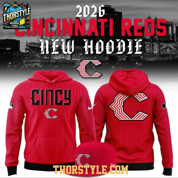Cincinnati Reds New Uniform All Red 2026 Hoodie T-Shirt Striped Version