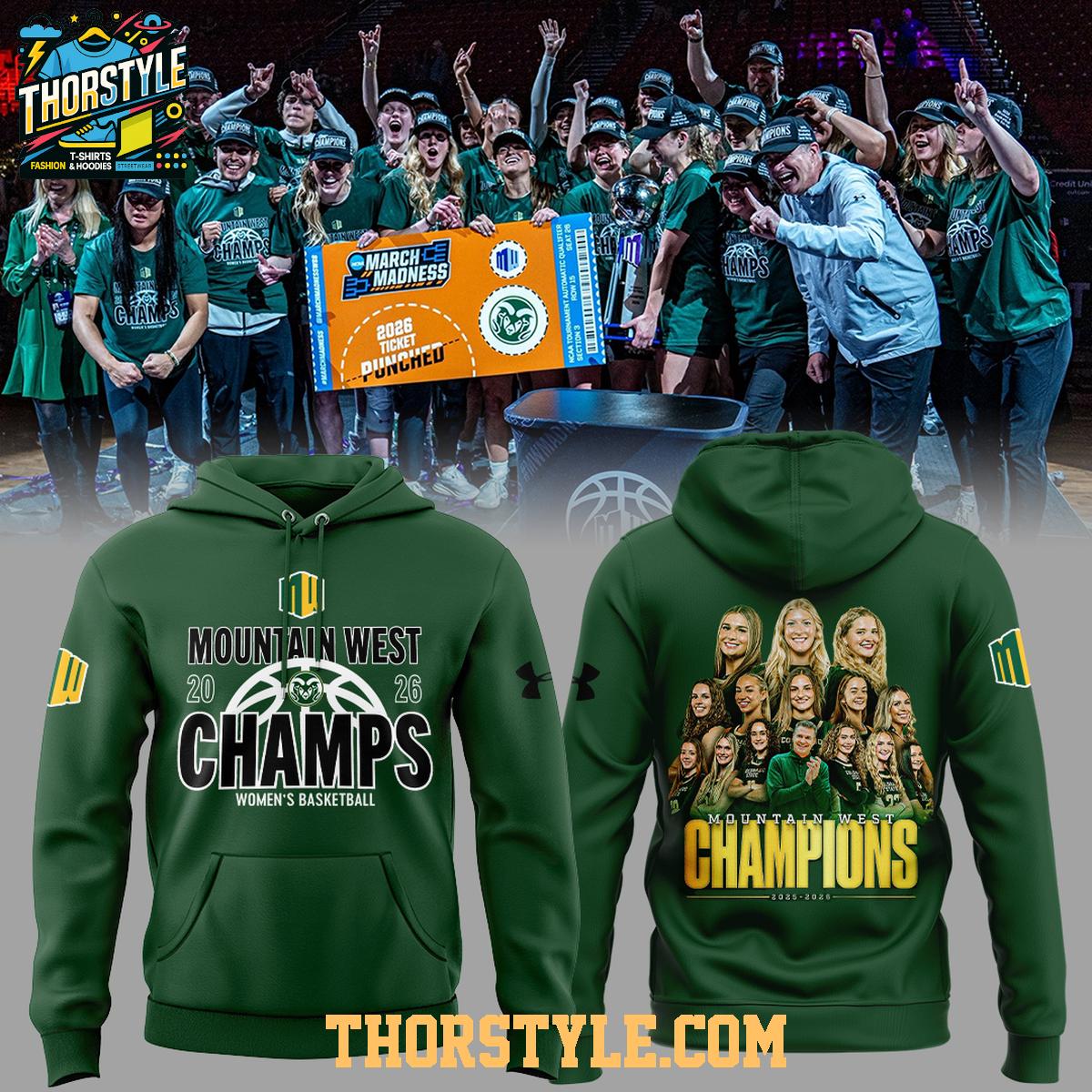 Colorado State Rams Mountain West Basketball 2026 Champions Hoodie T-Shirt Colorado State Rams Mountain West Basketball 2026 Champions Hoodie T-Shirt
